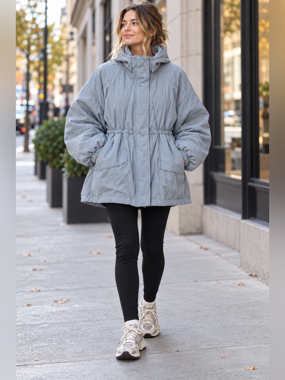 NWT FP Movement Billie Boxy Insulated Jacket Steel Grey XS/S